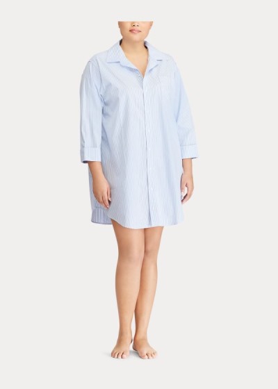 Women's Ralph Lauren Striped Poplin Sleep Shirt | 458719OTC